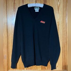 VTG Wolsey Scotland Pure Lambs Wool Men's V-Neck Jumper Sweater MARS Logo